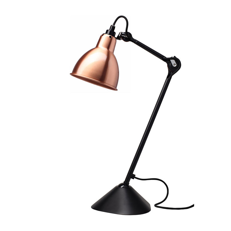 DCW éditions Lampe Gras 205 table lamp with copper shade and black arm from Warehouse Home