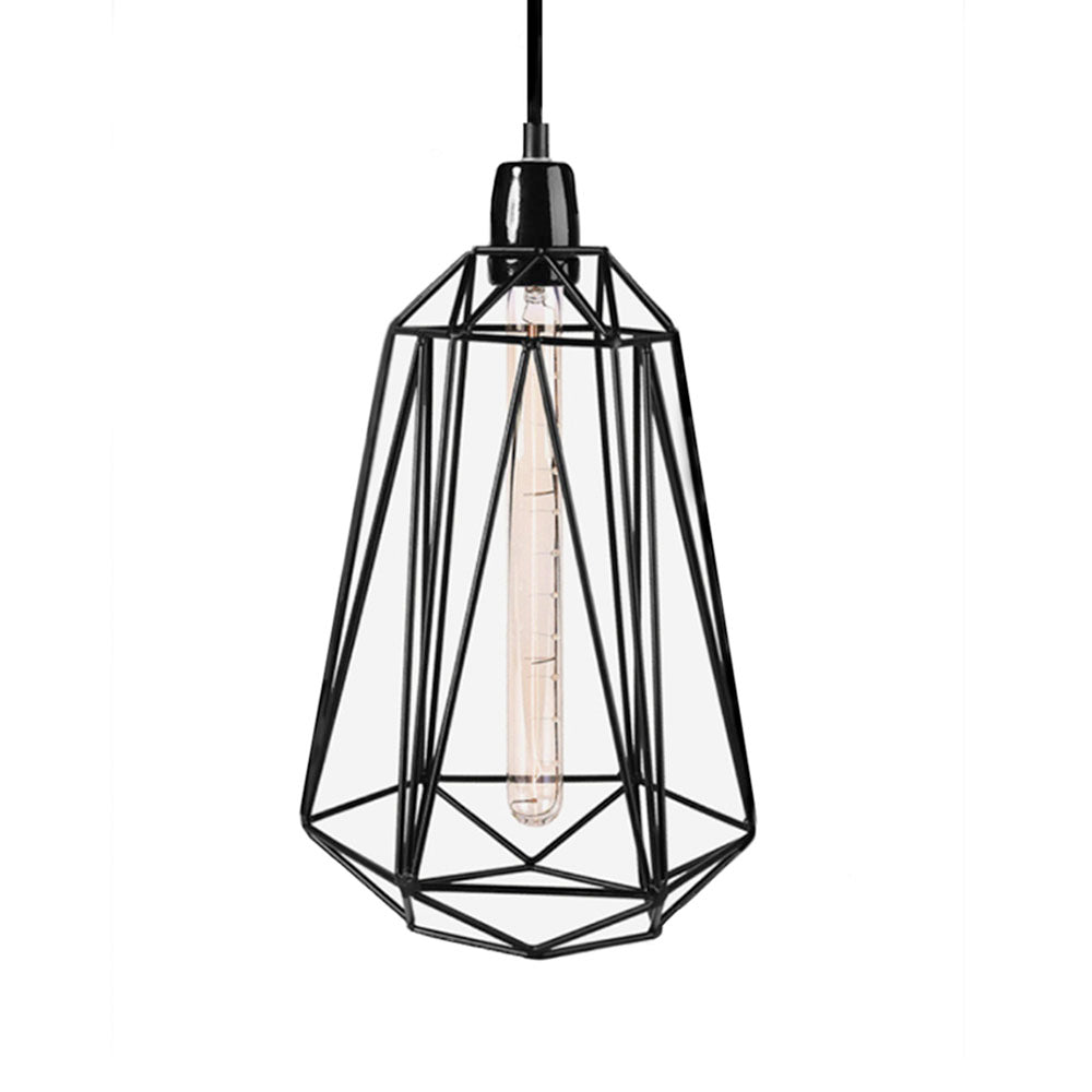 Large Filament Style Pendant In Black