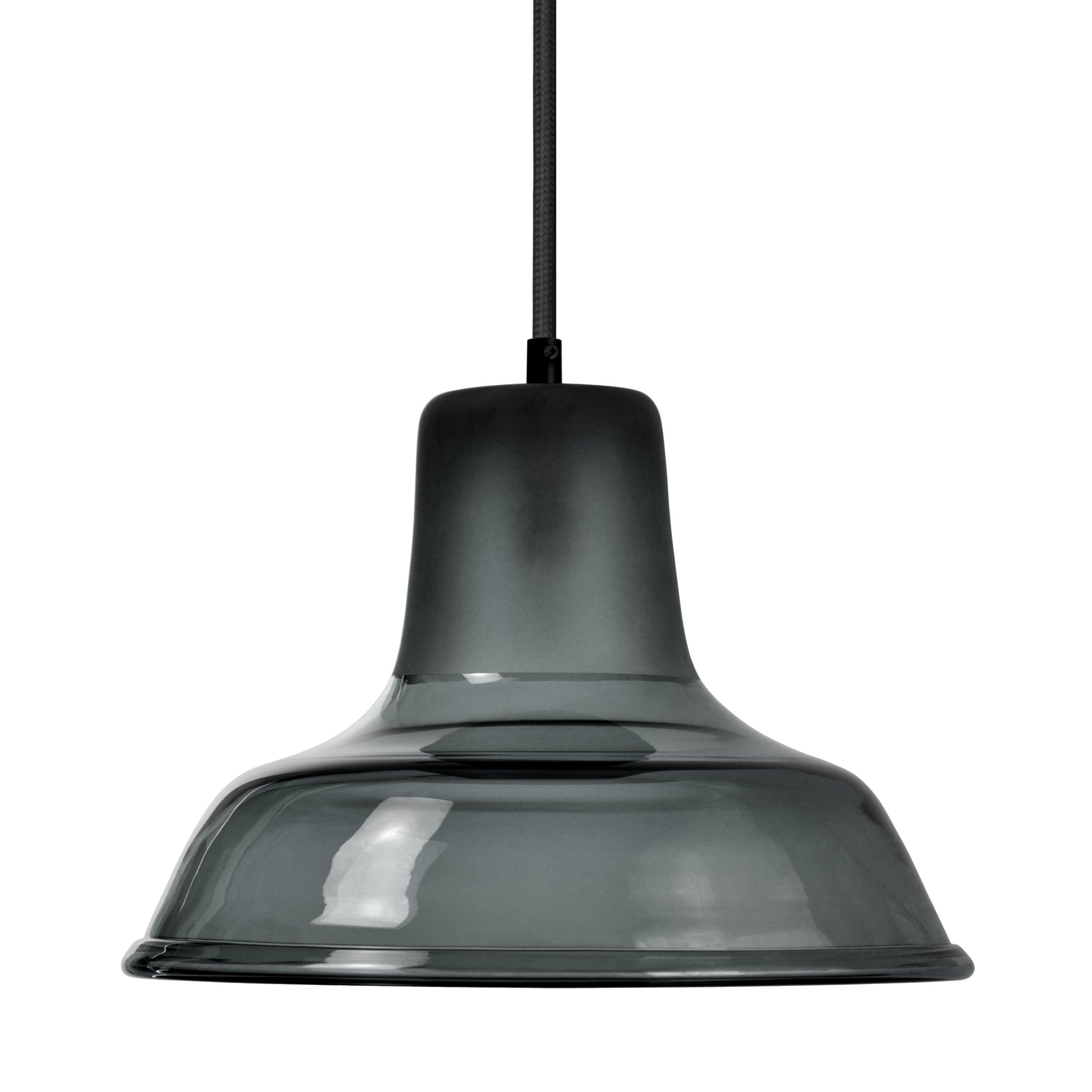Mineheart Factory glass pendant light in blue smoke by Young & Battaglia from Warehouse Home 