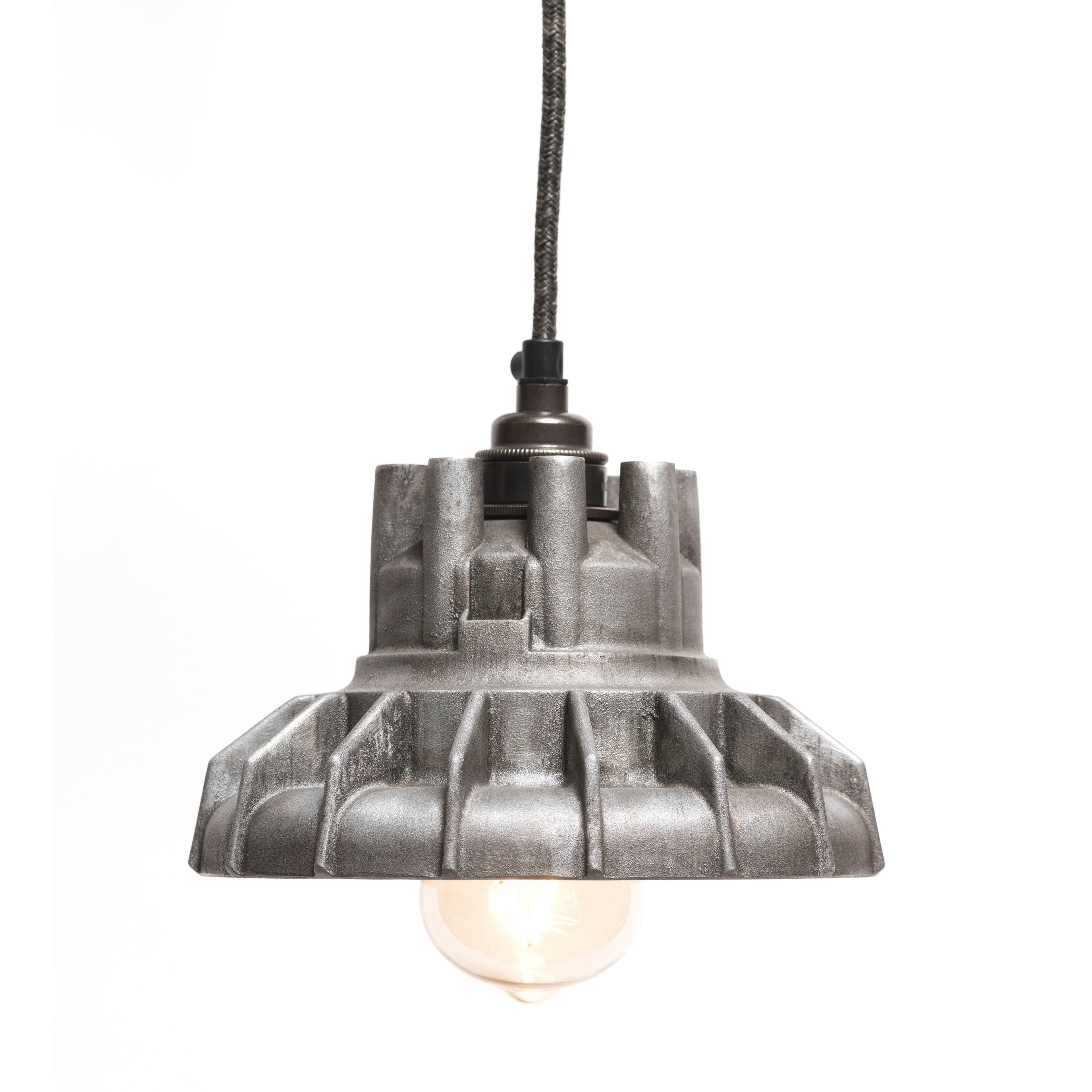 The Rag & Bone Man Pattern #4 Combination pendant lamp in polished aluminium from Warehouse Home