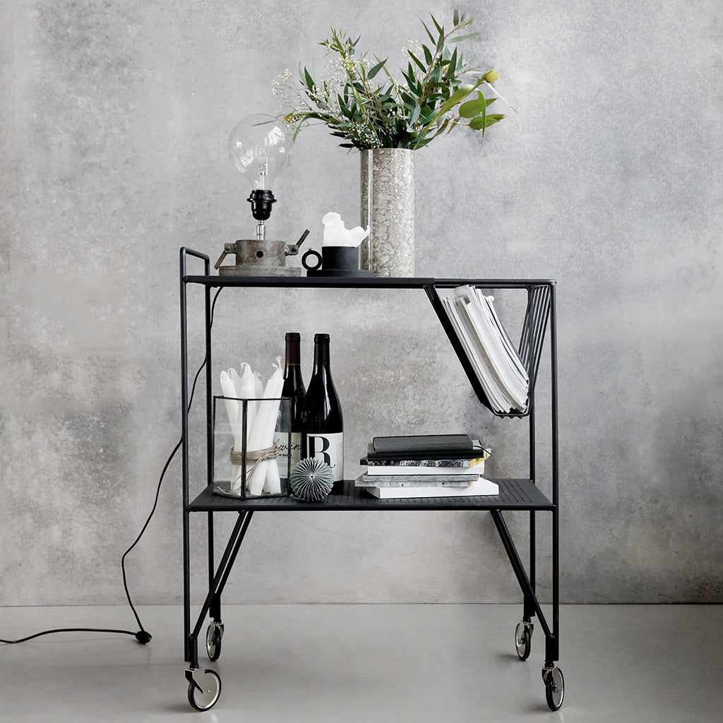 Multipurpose Trolley With Perforated Metal Shelves