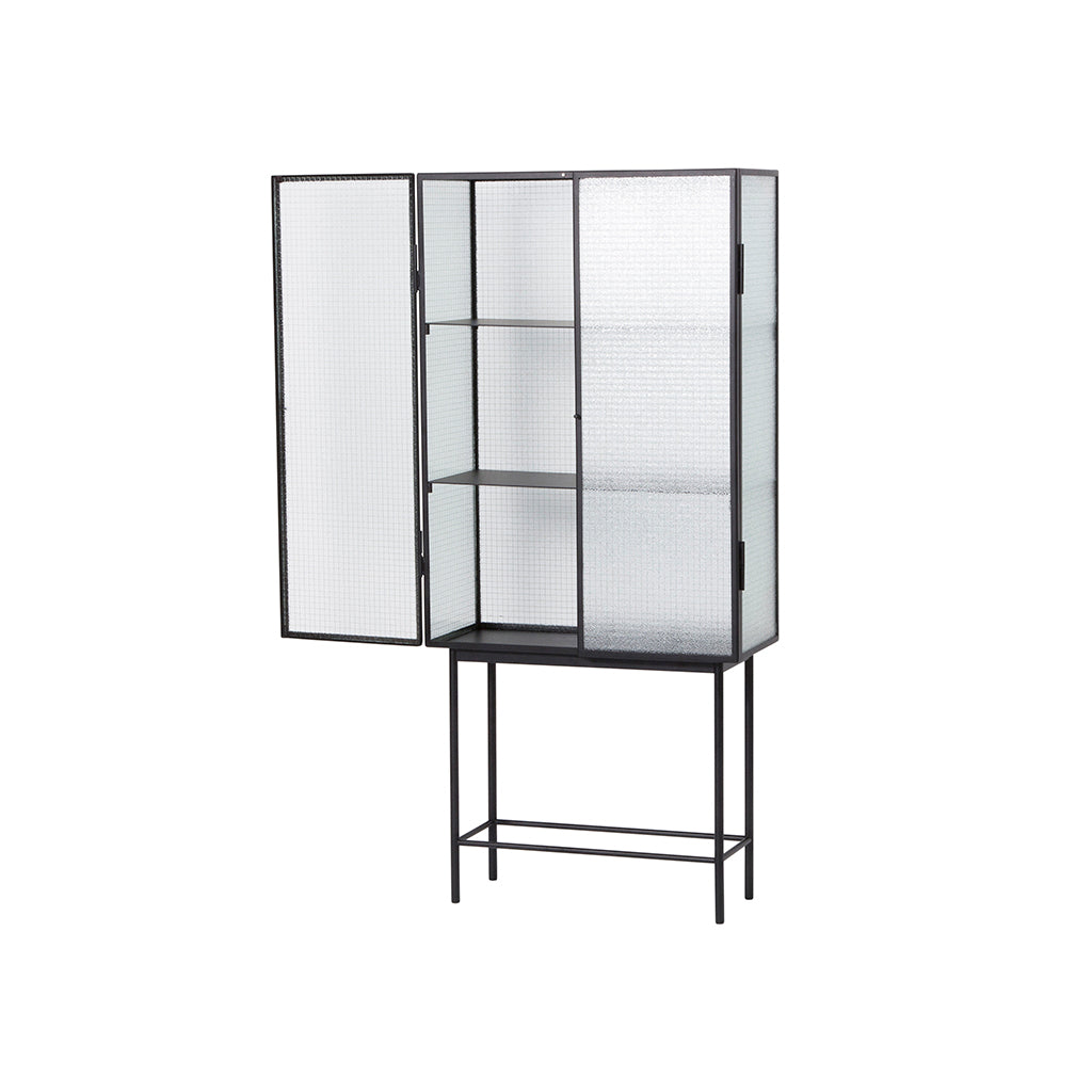 Haze Vitrine Freestanding Cabinet With Wired Safety Glass