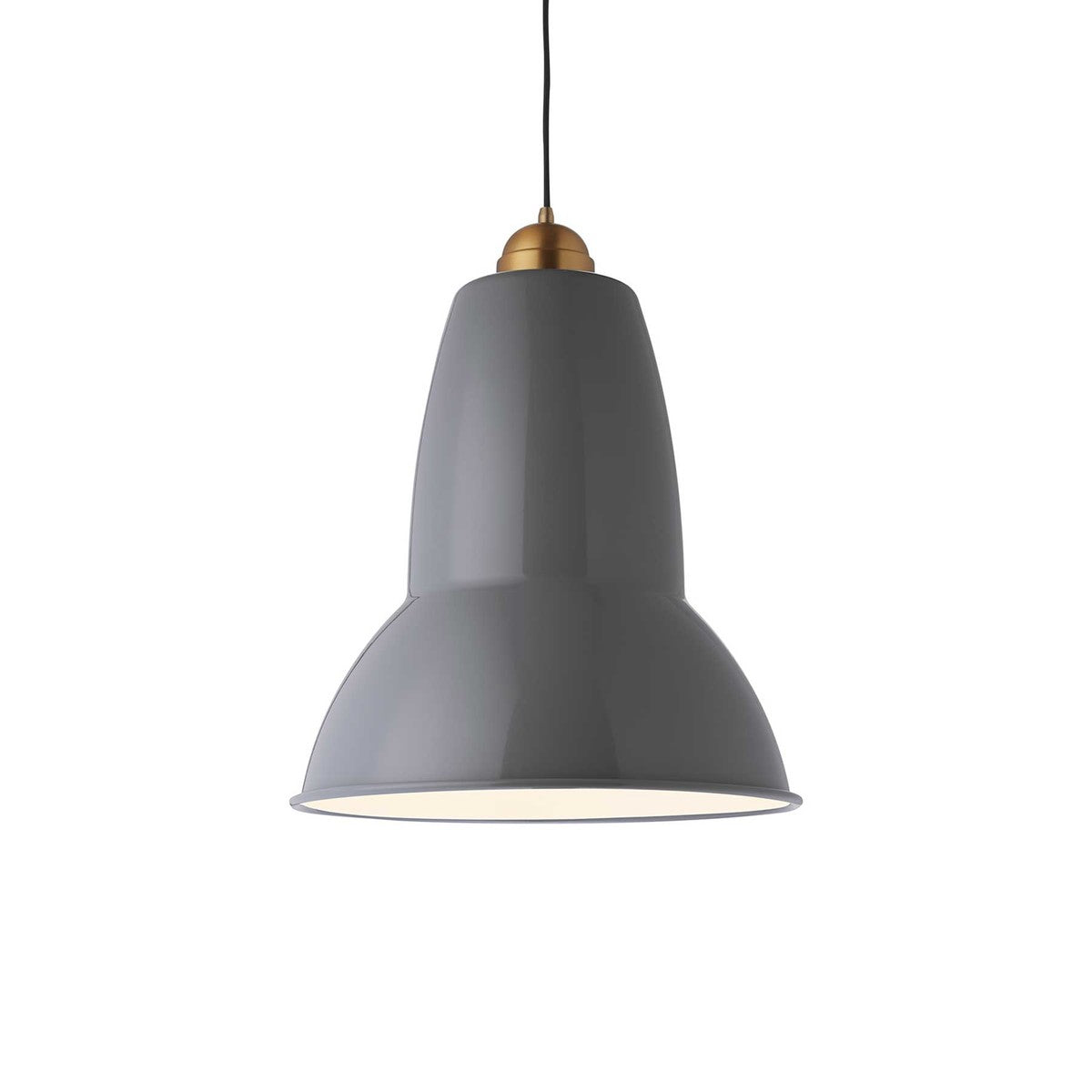 Anglepoise Giant 1227 pendant light in elephant grey with brass detail from Warehouse Home