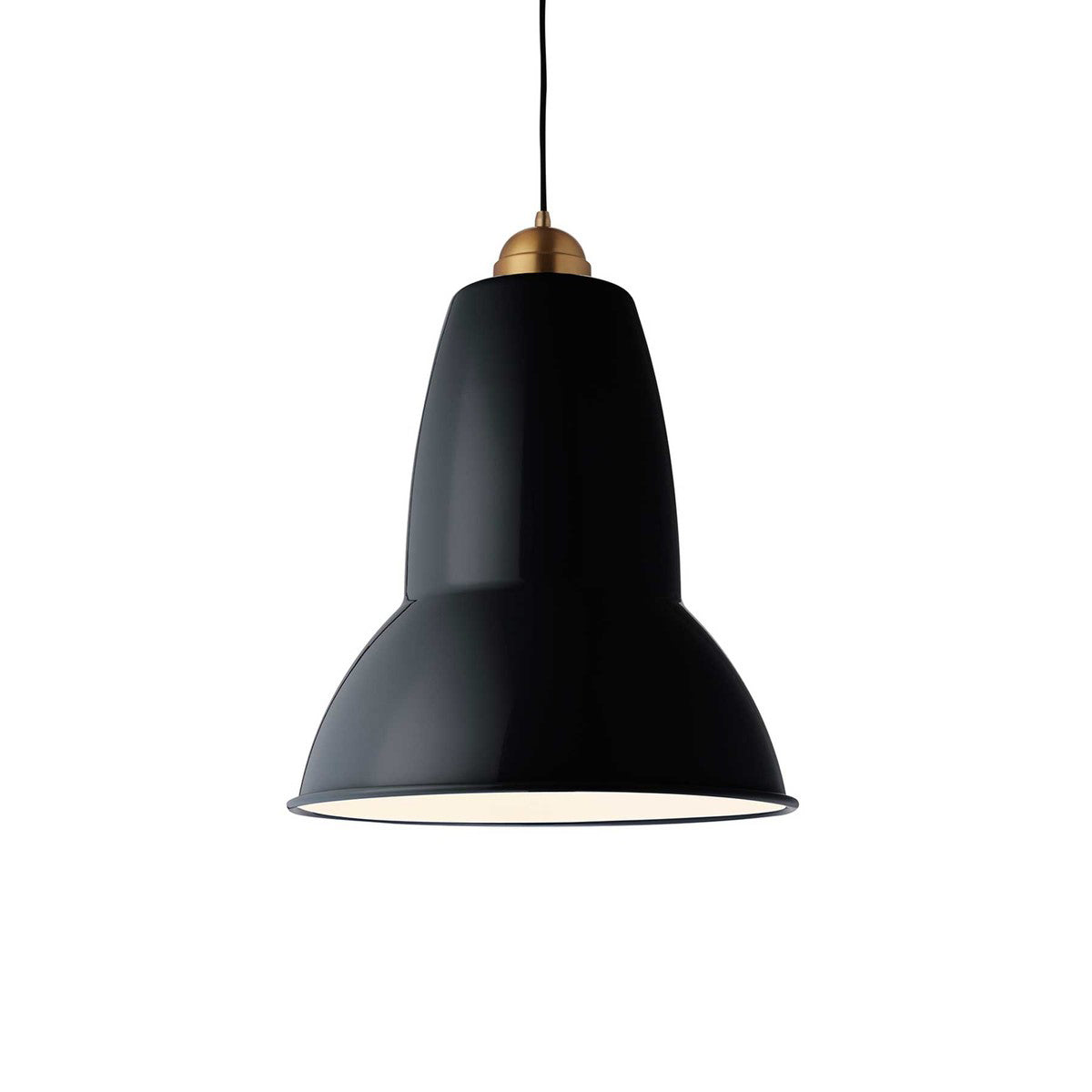 Anglepoise Giant 1227 pendant light in deep slate with brass detail from Warehouse Home