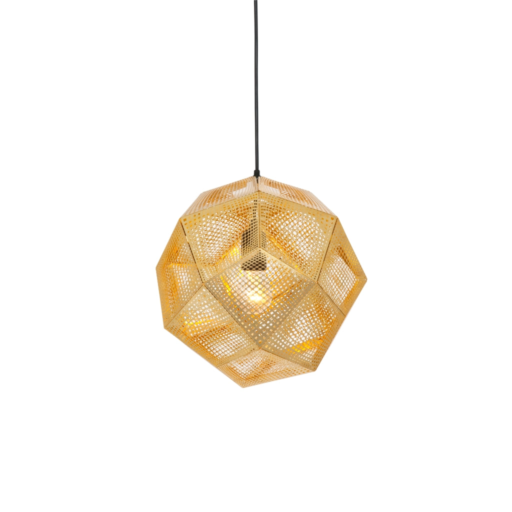 The Tom Dixon Etch Pendant light in Brass from Warehouse Home