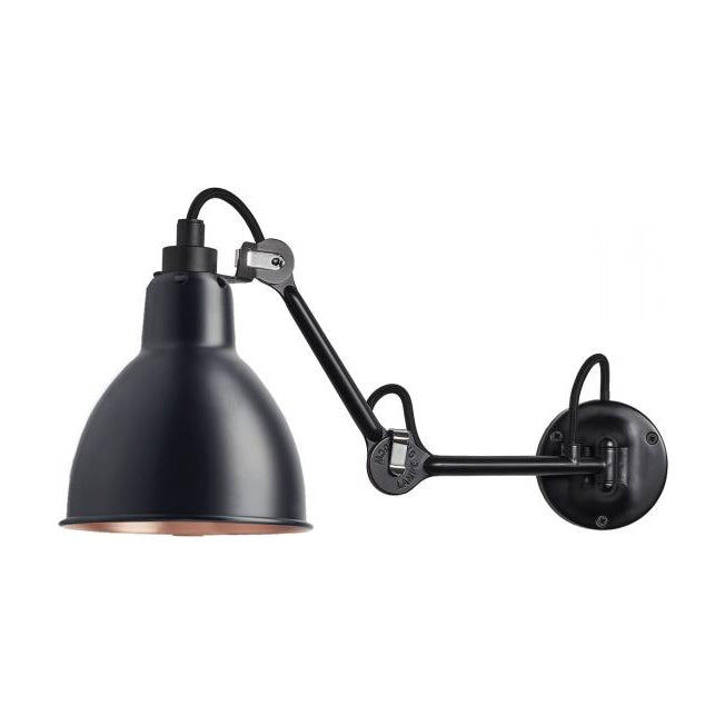 DCW éditions Lampe Gras 204 wall light with black shade and copper interior from Warehouse Home