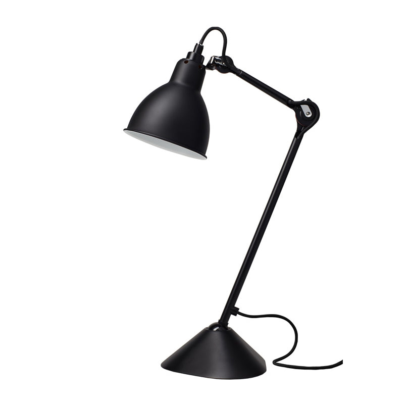 DCW éditions Lampe Gras 205 table lamp with black shade and black arm from Warehouse Home