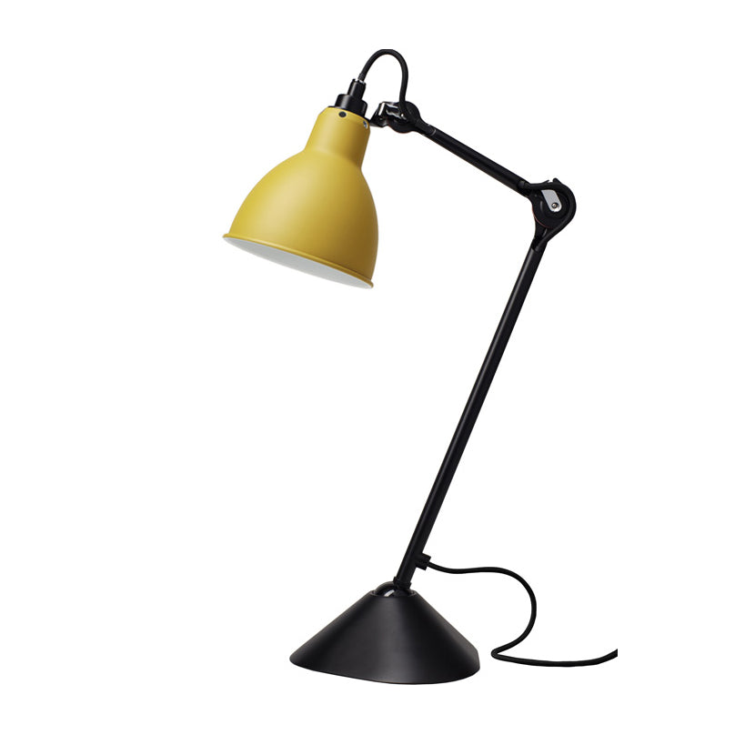 DCW éditions Lampe Gras 205 table lamp with yellow shade and black arm from Warehouse Home