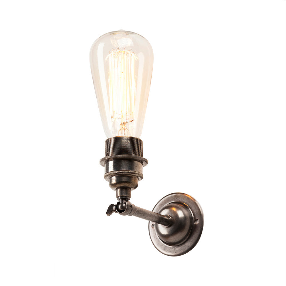 Industrial Wall Light In Antique Silver