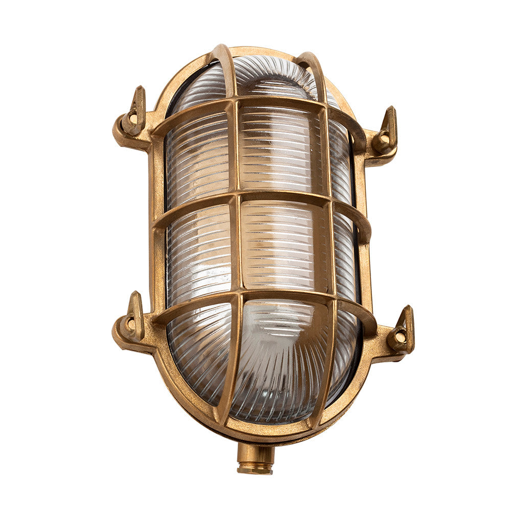 Large Oval Bulkhead Light In Brass
