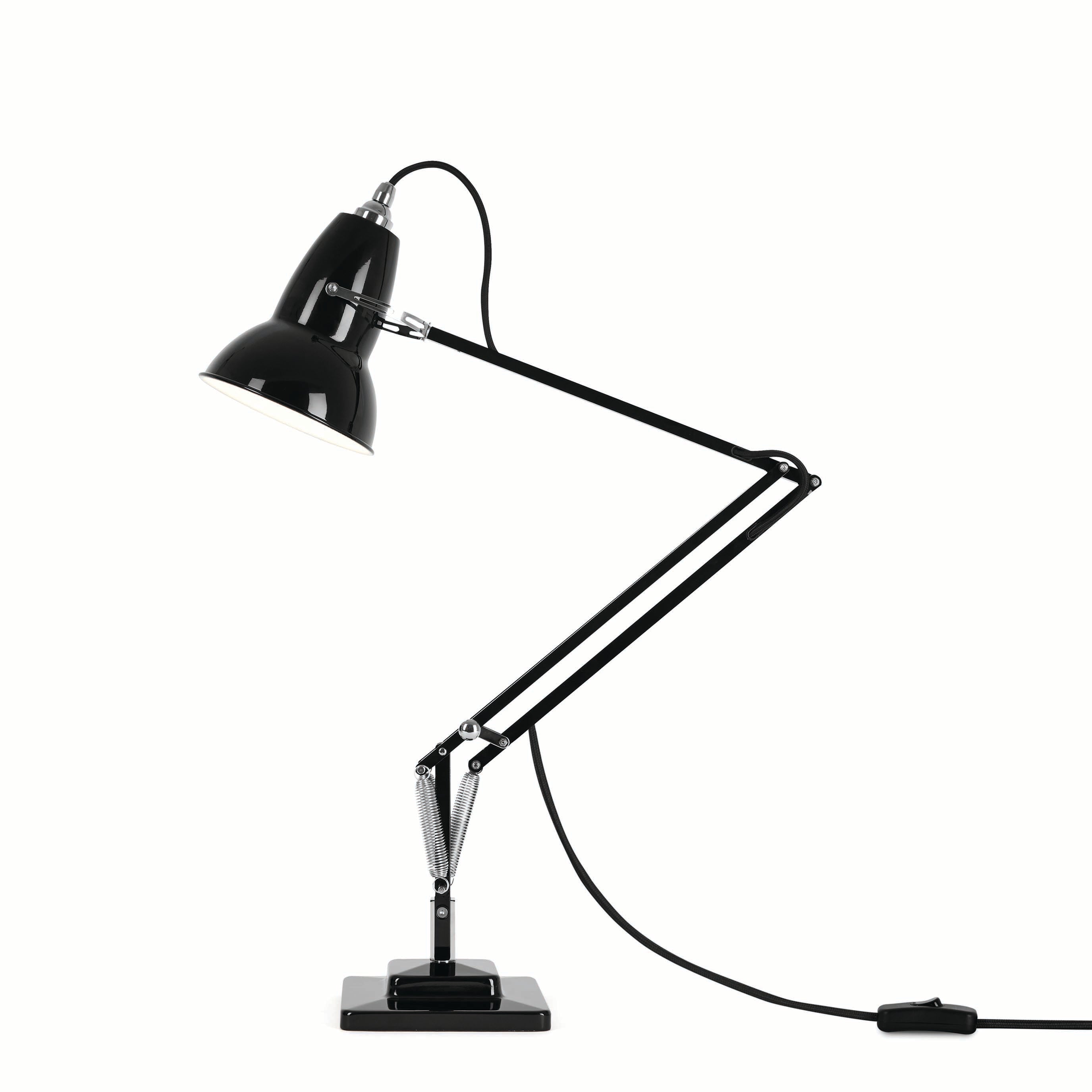 Anglepoise Original 1227 desk lamp in jet black with aluminium shade from Warehouse Home 