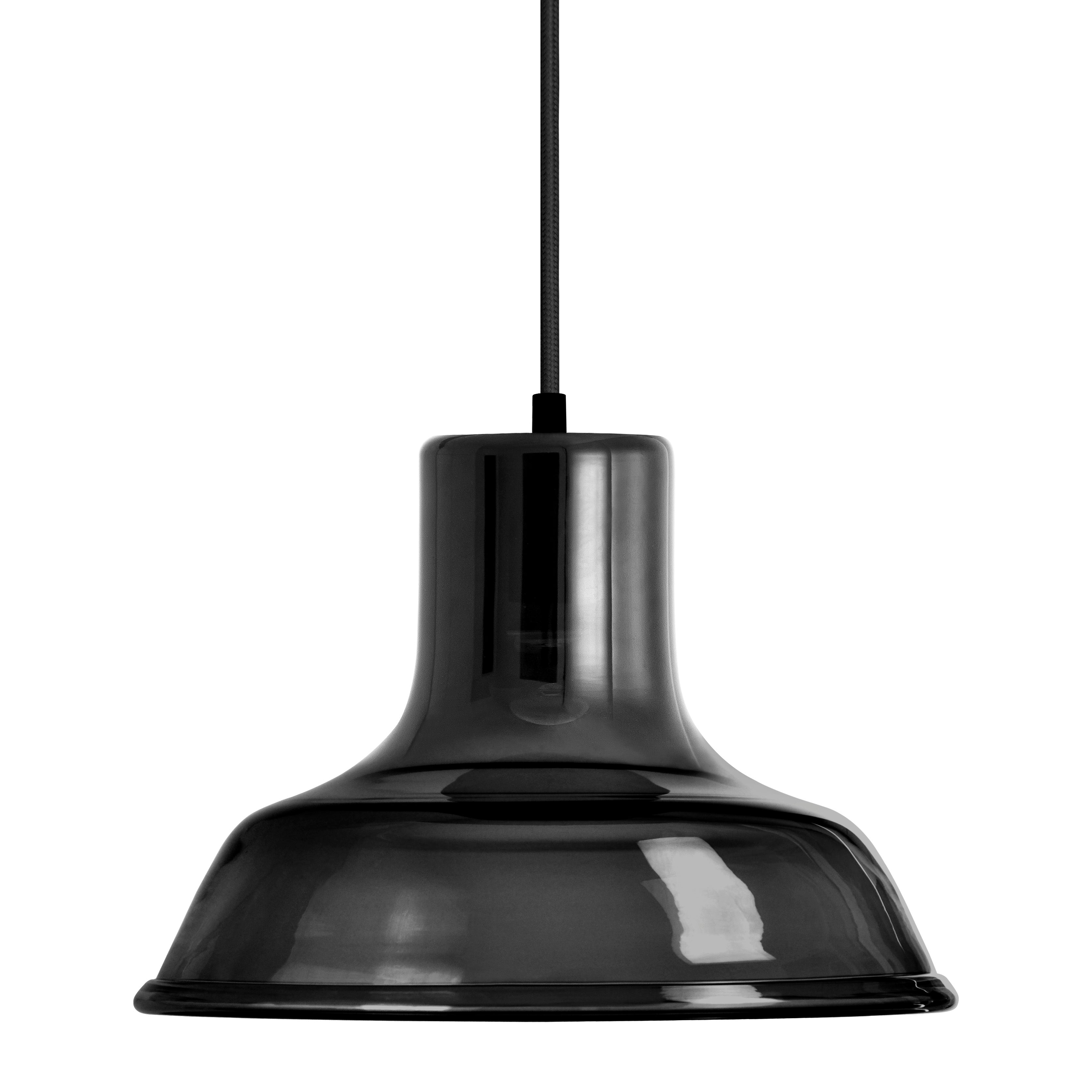 Mineheart Factory glass pendant light in noir by Young & Battaglia from Warehouse Home 