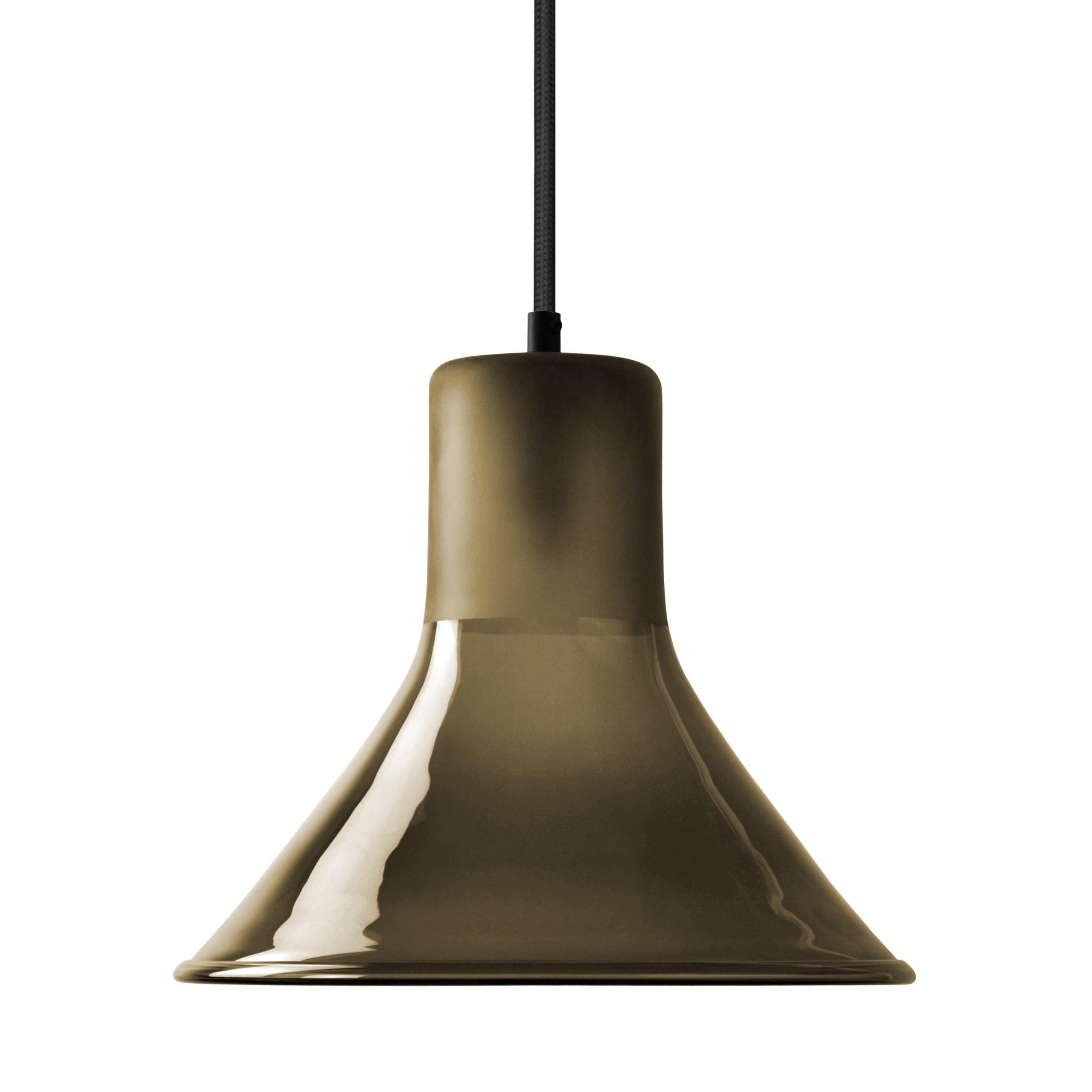 Mineheart Funnel glass pendant light in olive by Young & Battaglia from Warehouse Home 