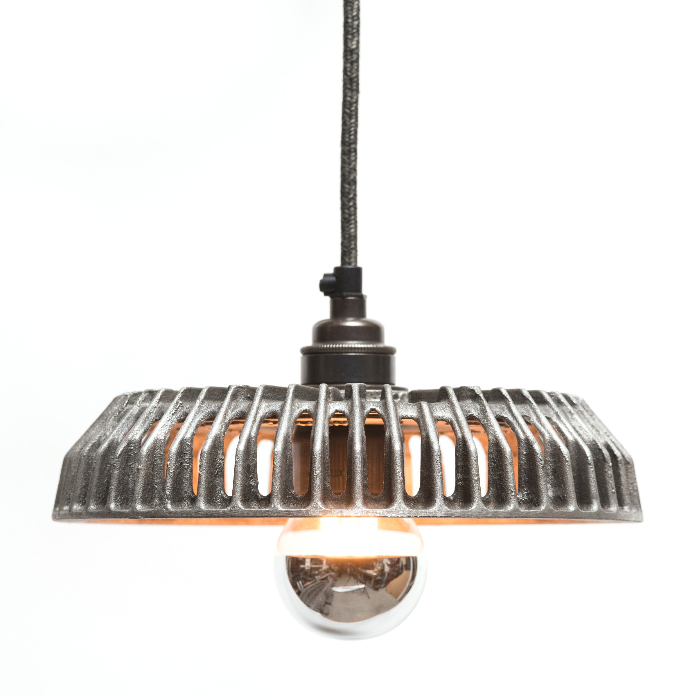 The Rag & Bone Man hand polished Pattern #2 Basket pendant lamp from Warehouse Home